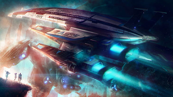 Mass Effect, Normandy SR2 Spaceship, HD wallpaper