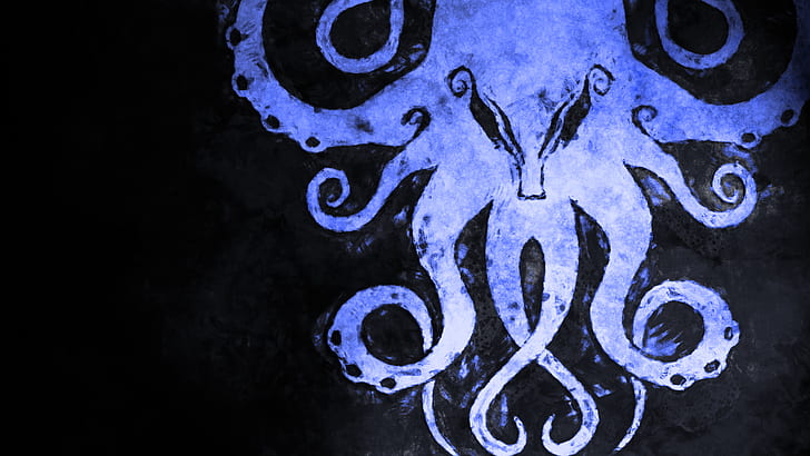 Cthulhu, creature, H. P. Lovecraft, tentacles, horror