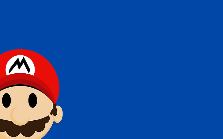 Super Mario artwork, Mario Bros., minimalism, Nintendo, video games, HD wallpaper