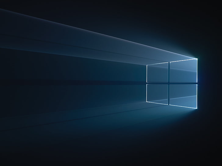 Windows logo, Windows 10, abstract, GMUNK, blue, studio shot HD wallpaper