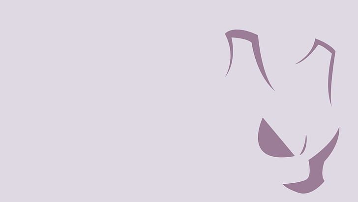 Mewtwo, Minimalism, Simple Background, purple abstract illustration, HD wallpaper