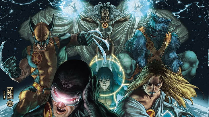 x men marvel comics wolverine cyclops storm character beast character, HD wallpaper