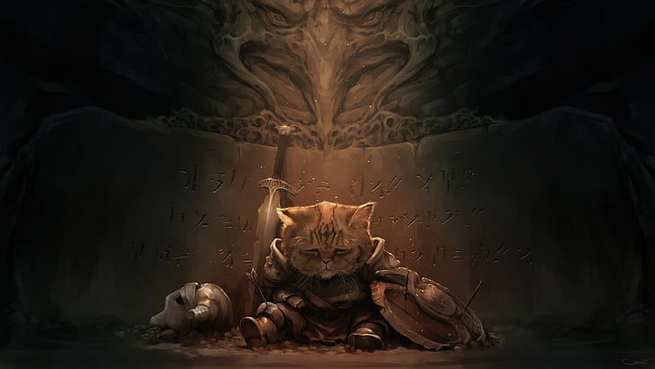 cat, The Elder Scrolls V: Skyrim, Lirik, HD wallpaper