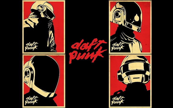 Daft Punk album cover, music, poster, vector, illustration, symbol, HD wallpaper