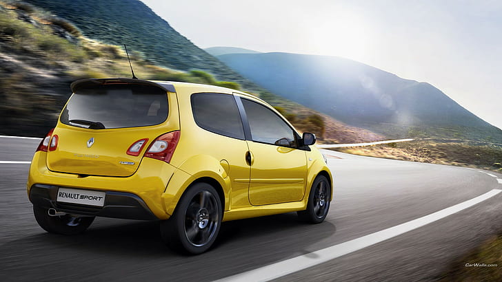 Renault Twingo, car, yellow cars, vehicle, HD wallpaper
