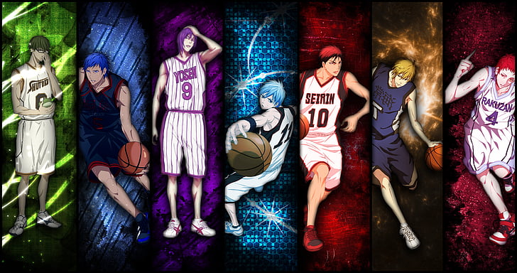 Anime, Kuroko's Basketball, Atsushi Murasakibara, Daiki Aomine HD wallpaper