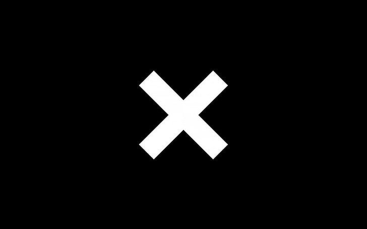 white cross sign, The XX, logo, minimalism, copy space, illuminated