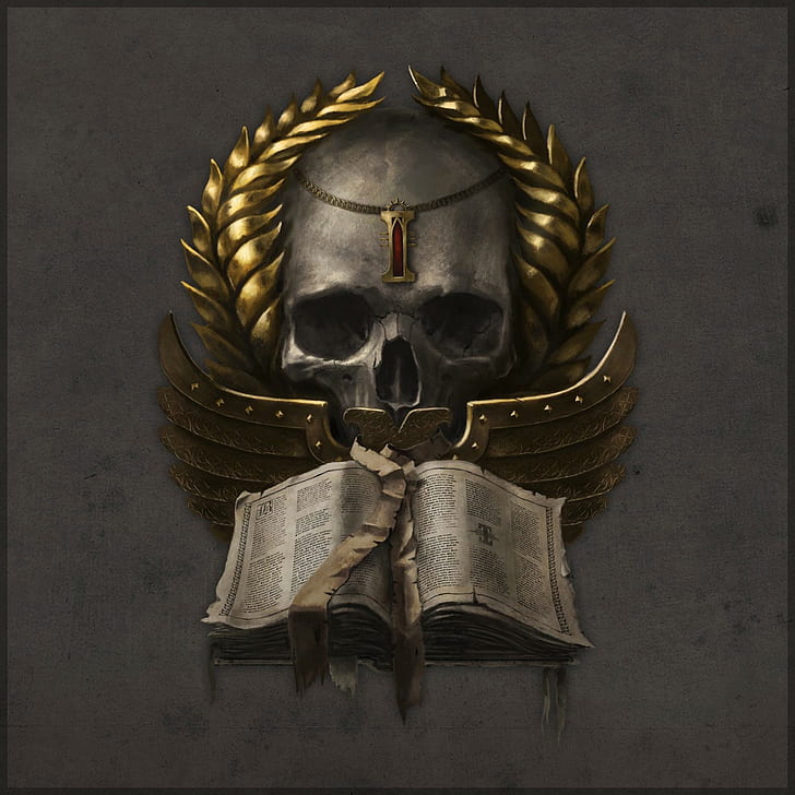 Warhammer 40,000, Inquisition, skull, HD wallpaper