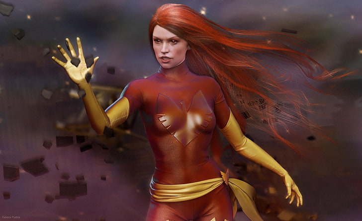 artwork, Dark  Phoenix, X-Men, Jean Grey, superheroines, beauty