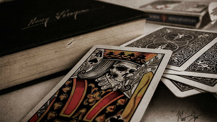 cards, the past, history, indoors, representation, still life