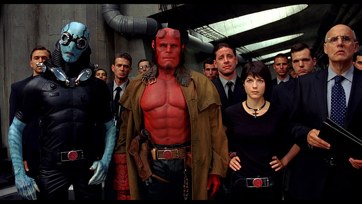 Hellboy movie still screenshot, movies, group of people, men