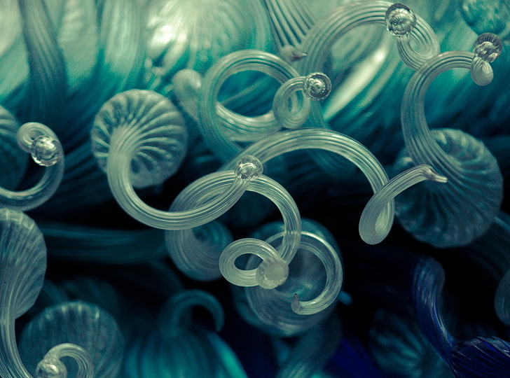 Underwater, curved glass tubes digital wallpaper, Artistic, Sculpture