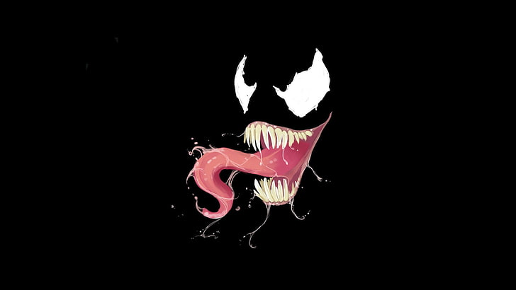 Marvel Venom illustration, Marvel Comics, villains, black background, HD wallpaper