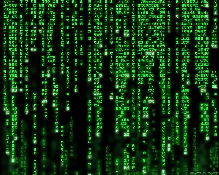 computer codes falling wallpaper, The Matrix, technology, green color