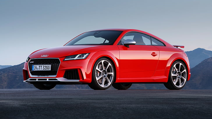 shallow focus photography of red Audi coupe, Audi TT RS Coupé (8S), HD wallpaper