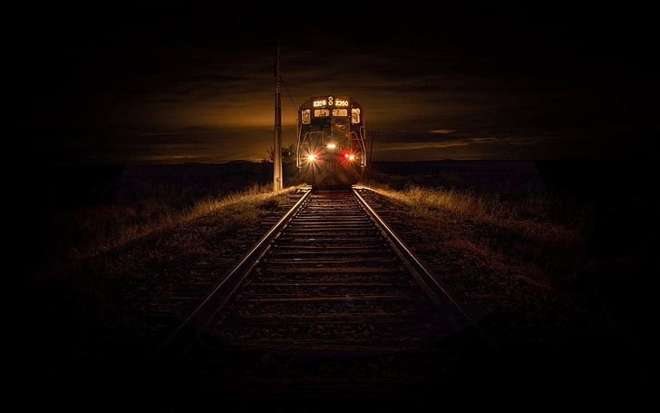 diesel locomotive, landscape, railway, technology, Chile, evening