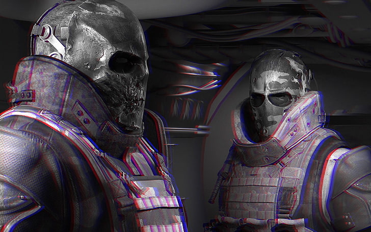 G.I. Joe character digital wallpaper, 3D, Army of Two, anaglyph 3D