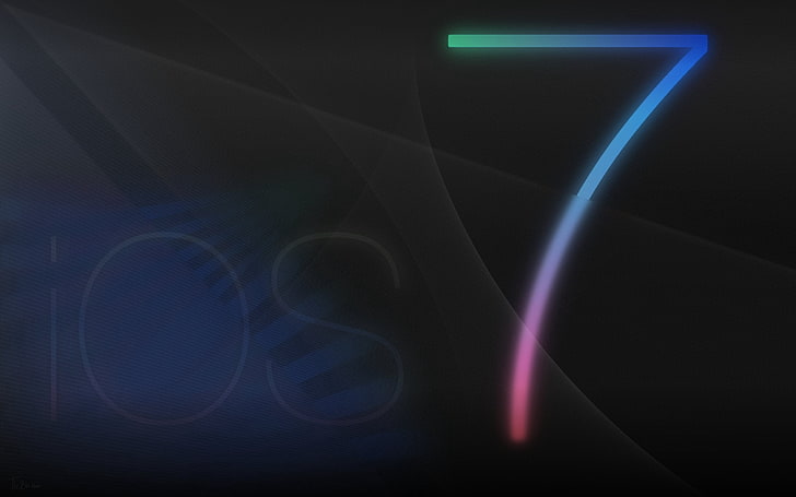 iOS 7 logo, apple, abstract, backgrounds, glowing, illustration, HD wallpaper
