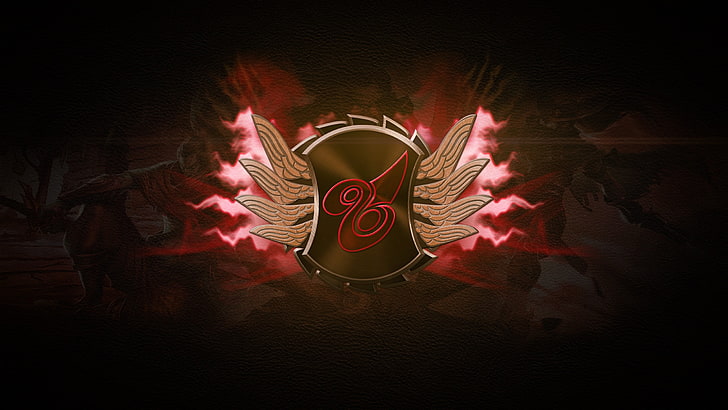 gray and red wing logo, Riot Games, League of Legends, Yasuo, HD wallpaper