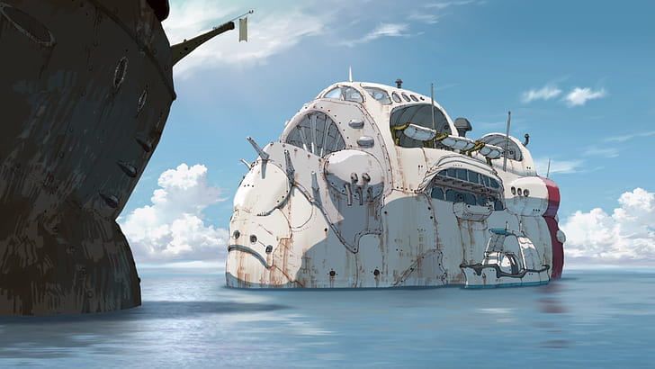 ship, environment, Made in Abyss, sea, anime