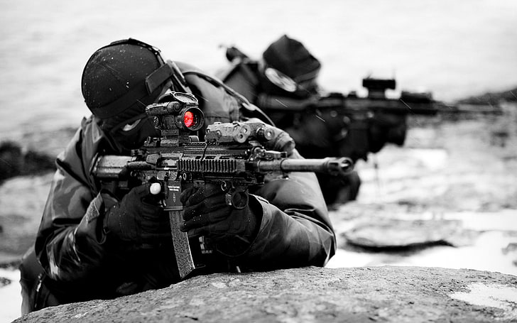 black rifle, weapons, soldiers, military, gun, oPS, armed Forces, HD wallpaper