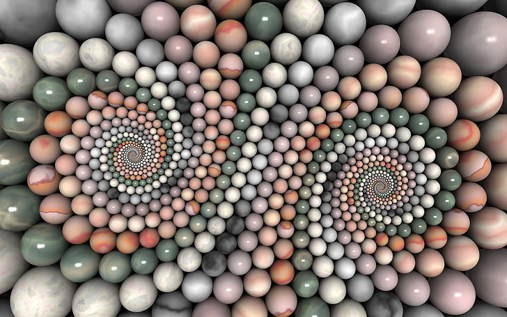 3D Spiral Stones, assorted-color spiral stones wallpaper, Abstract 3D