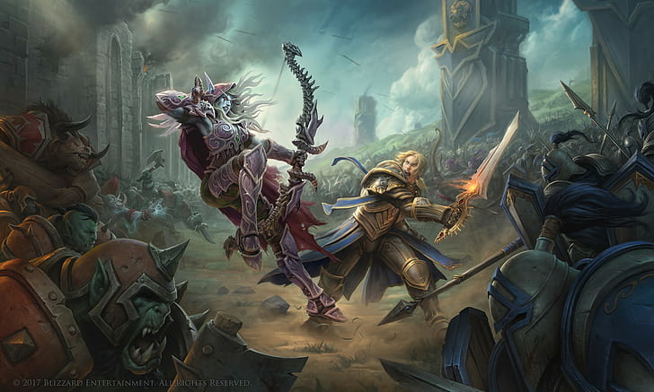 Anduin Wrynn, Blizzard Entertainment, Sylvanas Windrunner, World of Warcraft: Battle for Azeroth, HD wallpaper