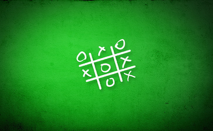 Tic Tac Toe Game, green background with text overlay, Games, Other Games, HD wallpaper