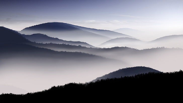 photography, landscape, nature, mist, mountains, fog, scenics - nature, HD wallpaper