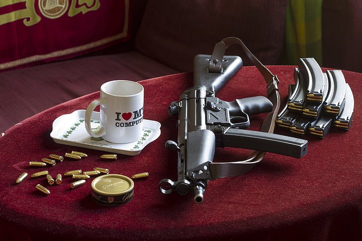 ammo, gun, maschinenpistole, mp5, nine millimeter, submachine, HD wallpaper