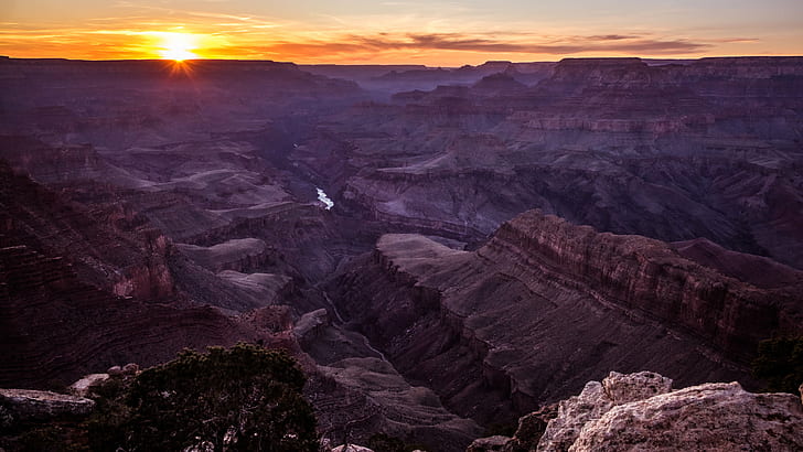 Grand Canyon during sunset, Lipan point, United States, Landscape photography, HD wallpaper
