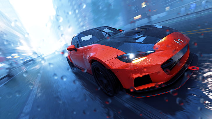 The Crew 2, car, video games, red cars, blue, HD wallpaper