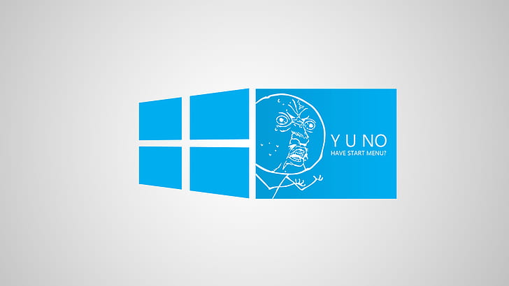 Funny Blue Windows 8 Meme, brand and logo