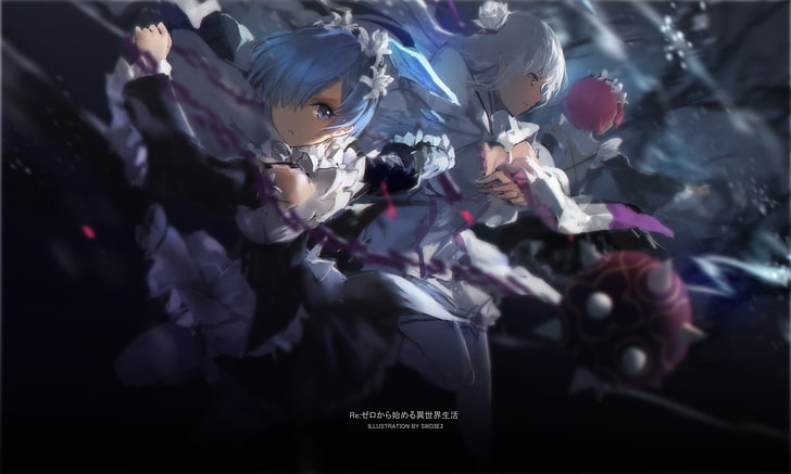 anime digital wallpaper, Rem (Re: Zero), Ram (Re: Zero), Re:Zero Kara Hajimeru Isekai Seikatsu, HD wallpaper