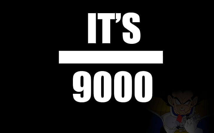 It's Over 9000 Black Dragonball Z HD, cartoon/comic