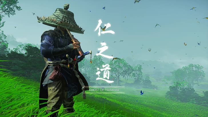 Ghost of Tsushima, Jin Sakai, video games, samurai, HD wallpaper