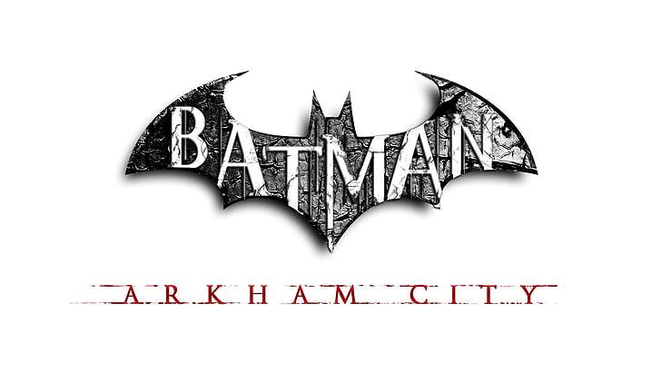 Batman arkham city, Name, Game, Graphics, Font, Black and white, HD wallpaper