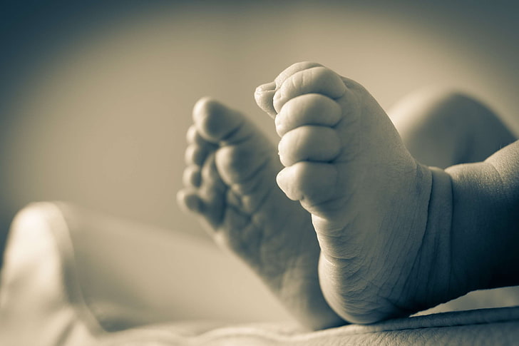 baby, baby feet, black and white, child feed, life, newborn