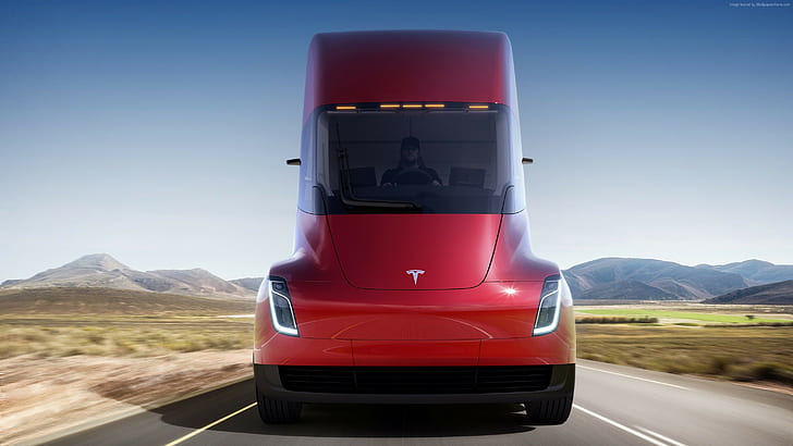 electric car, 4K, Tesla Semi Truck, HD wallpaper