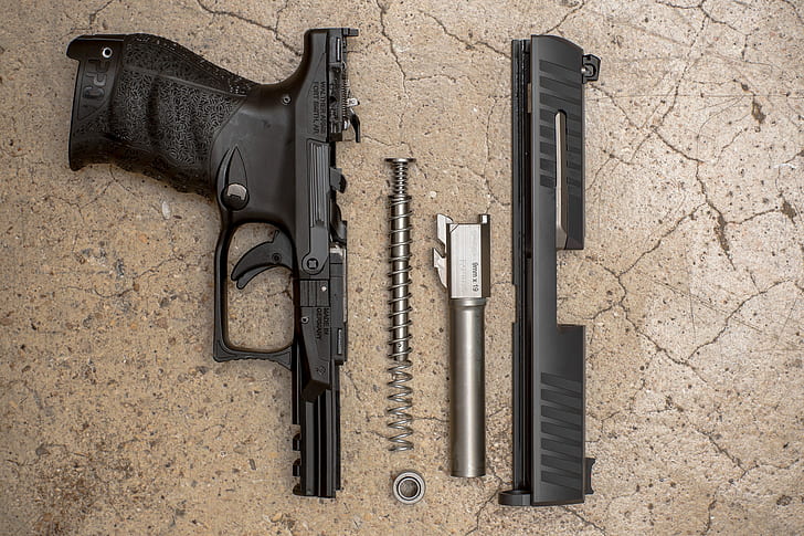 gun, weapons, details, semi-automatic, Walther PPQ, HD wallpaper