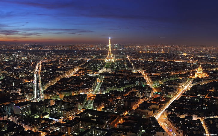 Paris, Eiffel Tower, night, sky, cityscape, HD wallpaper