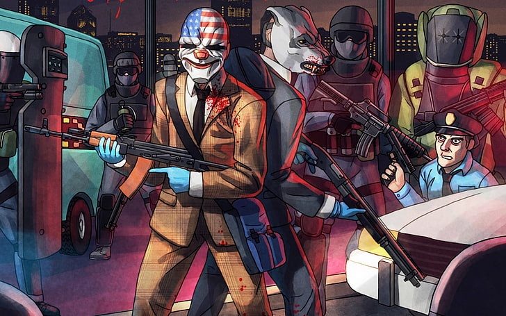 Payday game graphics, payday 2, overkill software, starbreeze studios ab, HD wallpaper