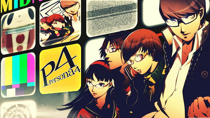 Persona 4, Hanamura Yosuke, Amagi Yukiko, Satonaka Chie, Narukami Yu, HD wallpaper