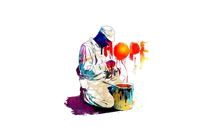 Painting hope, hope meme, digital art, 1920x1200