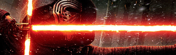 gray and red lightsaber, Kylo Ren, Star Wars: The Force Awakens, HD wallpaper