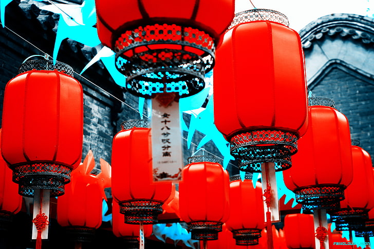 FrivolousVision, China's wind, red, lighting equipment, hanging