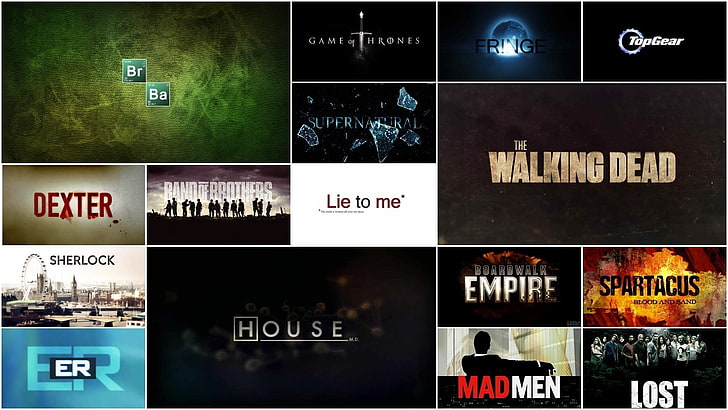 assorted movie wallpaper collage, TV, House, M.D., The Walking Dead