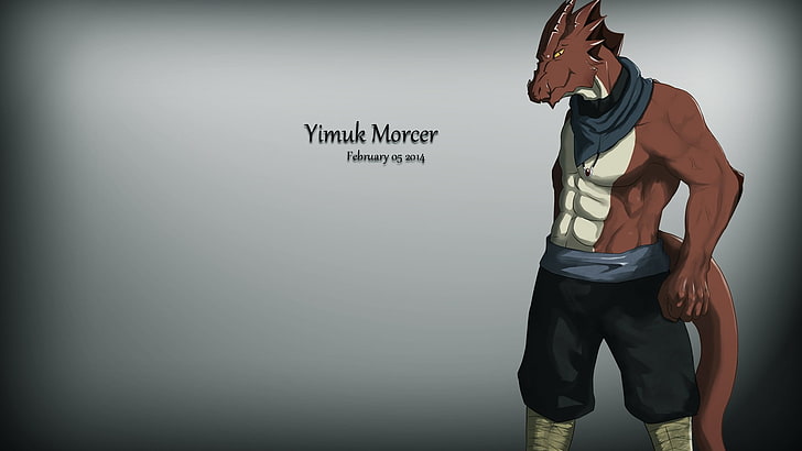 Yimuk Morcer graphics art, furry, Anthro, standing, indoors, one person, HD wallpaper