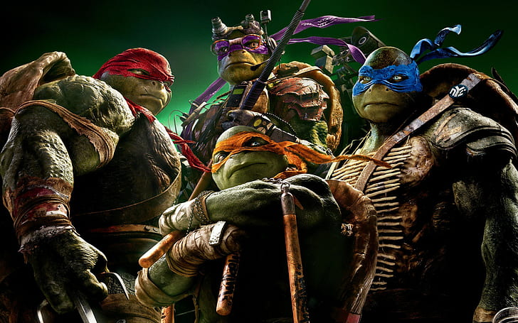Teenage Mutant Ninja Turtles 2016, Cars 2, Leonardo, Raphael, HD wallpaper