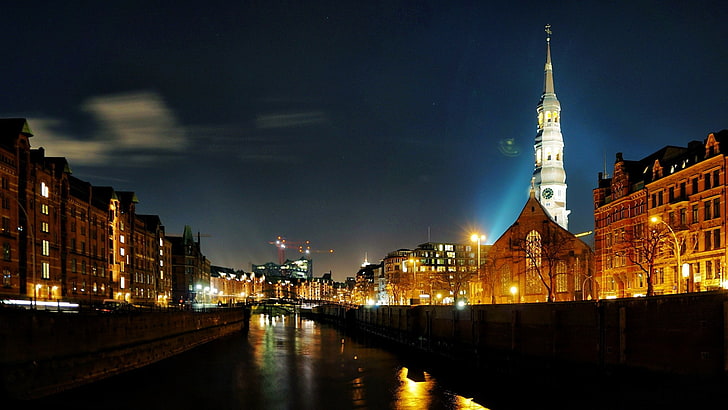 architecture, city, cityscape, Hamburg, Germany, water, old building, HD wallpaper